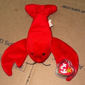 Ty Red Lobster Plush with Heart Tag